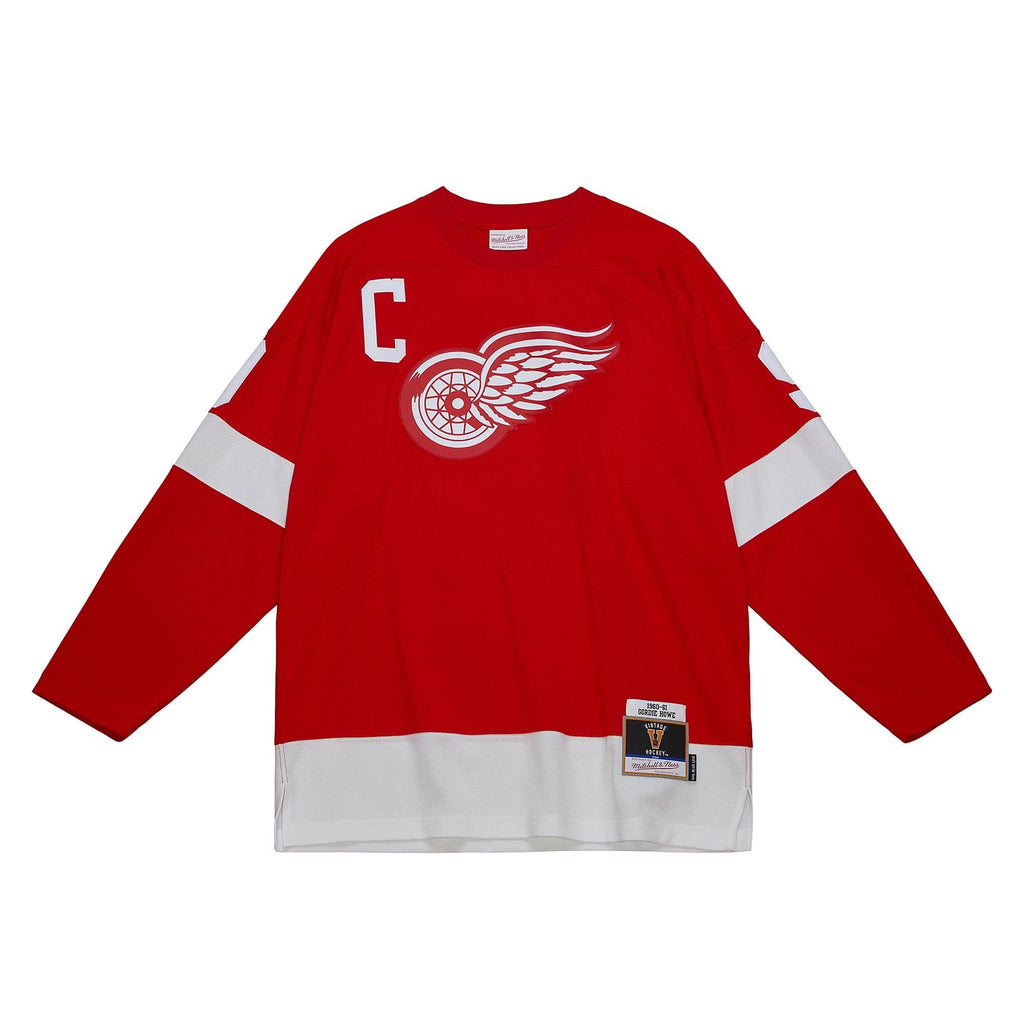 Gordie Howe Detroit Red Wings NHL Mitchell & Ness Men Red 1960 Blue Line Authentic Jersey product image 2, provided for