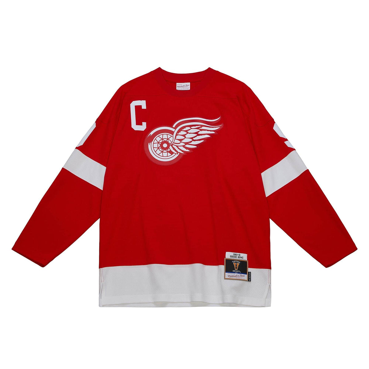 Gordie Howe Detroit Red Wings NHL Mitchell & Ness Men Red 1960 Blue Line Authentic Jersey product image 2, provided for