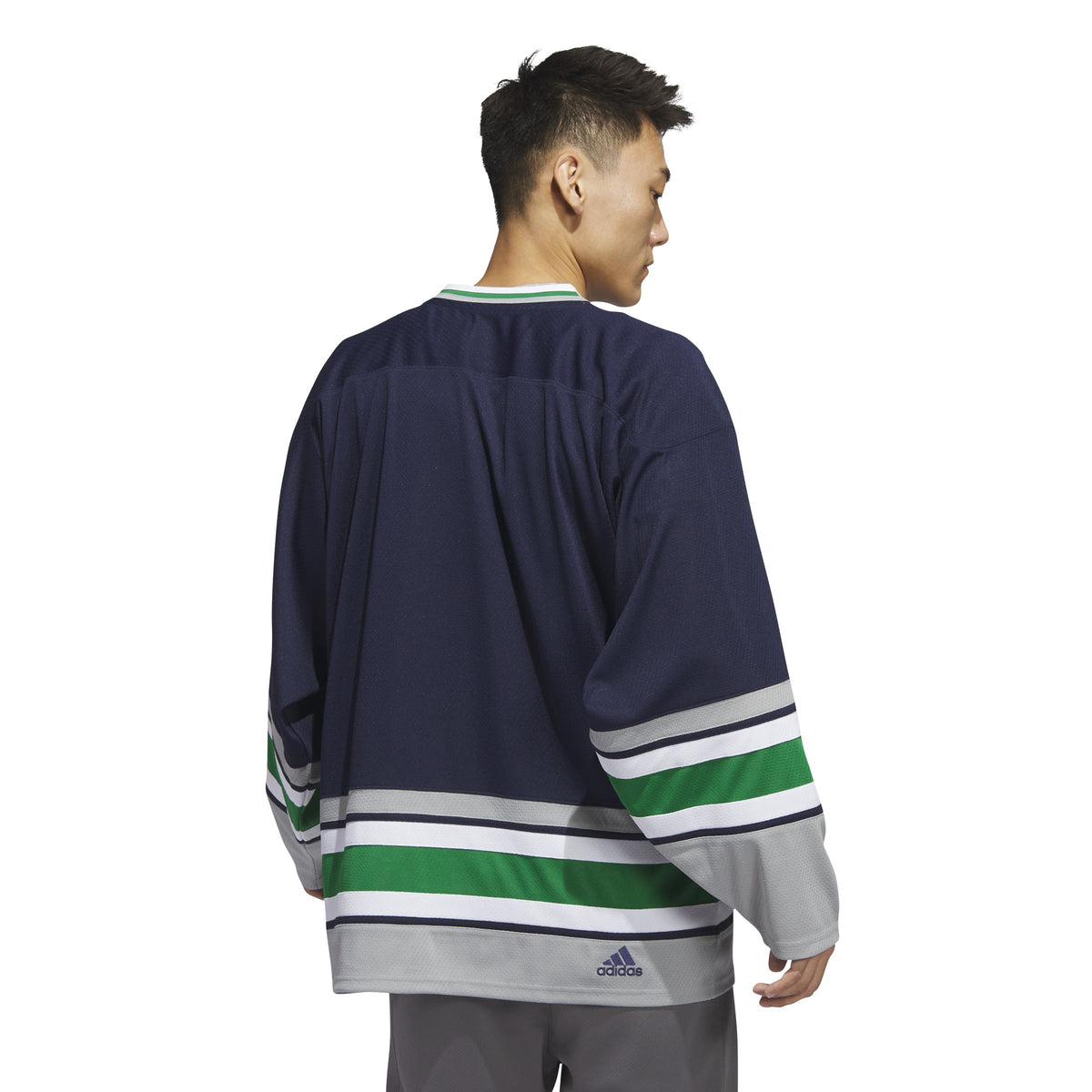 Hartford Whalers NHL Adidas Men Navy Team Classics Vintage Authentic Jersey product image 4, provided for visual reference