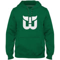 Hartford Whalers NHL Bulletin Men Green Express Twill Logo Hoodie product image 1, provided for visual reference and product