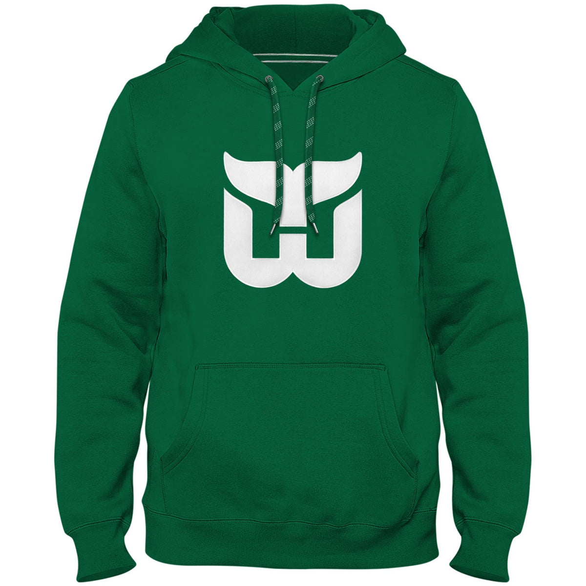 Hartford Whalers NHL Bulletin Men Green Express Twill Logo Hoodie product image 1, provided for visual reference and product