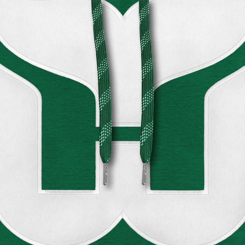 Hartford Whalers NHL Bulletin Men Green Express Twill Logo Hoodie product image 3, provided for visual reference and product
