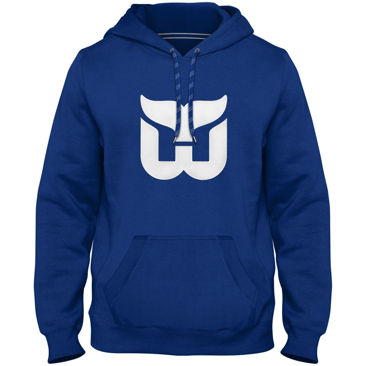 Hartford Whalers NHL Bulletin Men Royal Blue Express Twill Logo Hoodie product image 1, provided for visual reference and