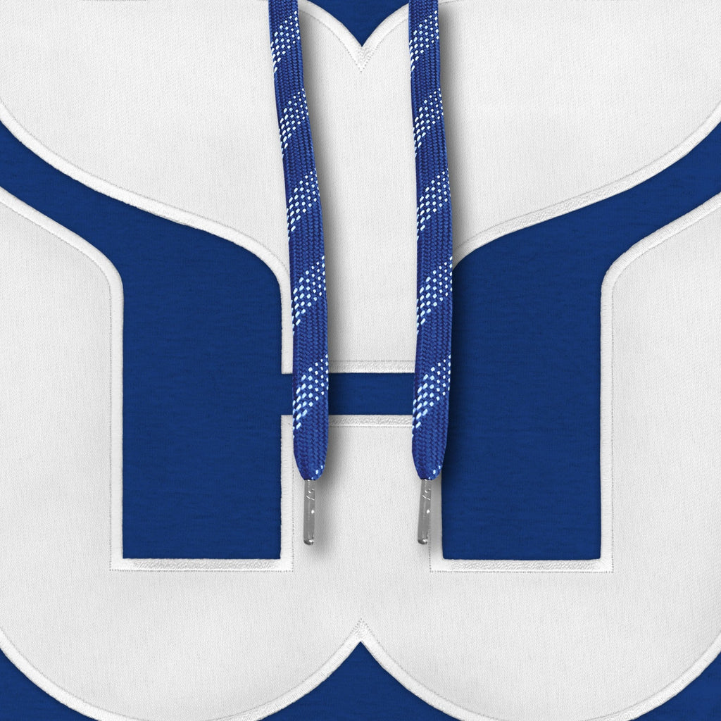 Hartford Whalers NHL Bulletin Men Royal Blue Express Twill Logo Hoodie product image 3, provided for visual reference and