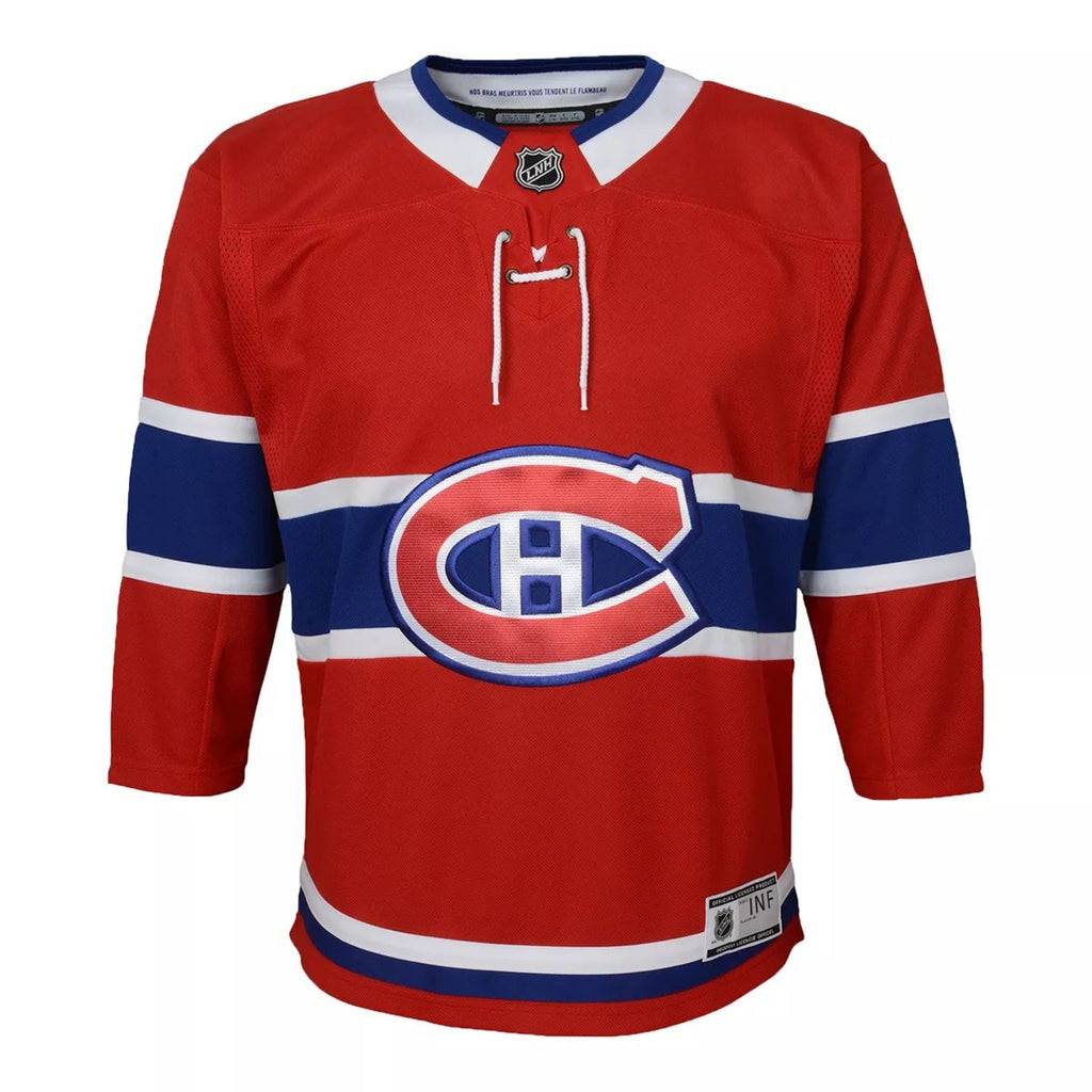 Montreal Canadiens NHL Outerstuff Kids Red Premier Jersey product image 1, provided for visual reference and product detail