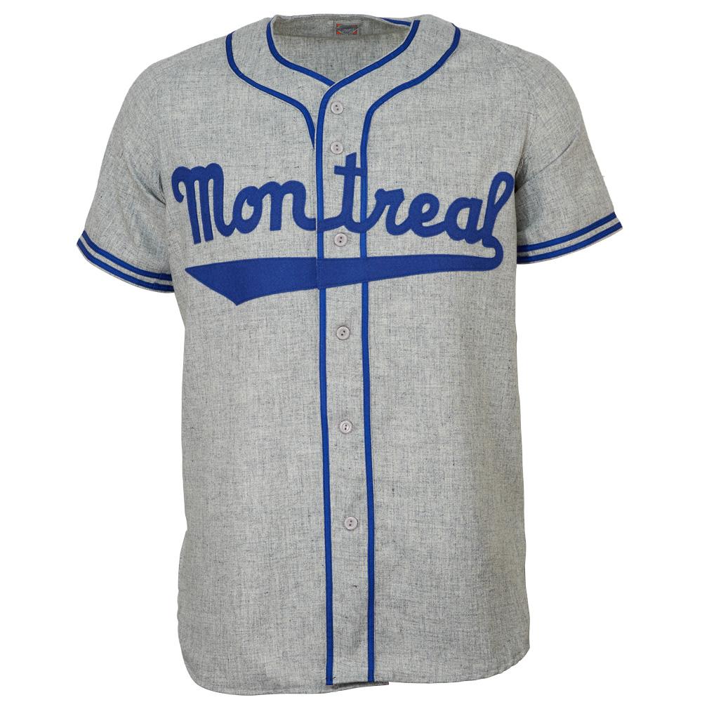 Jackie Robinson Montreal Royals MiLB Ebbets Field Flannels Men Grey 1946 Authentic Flannel Jersey product image 1, provided