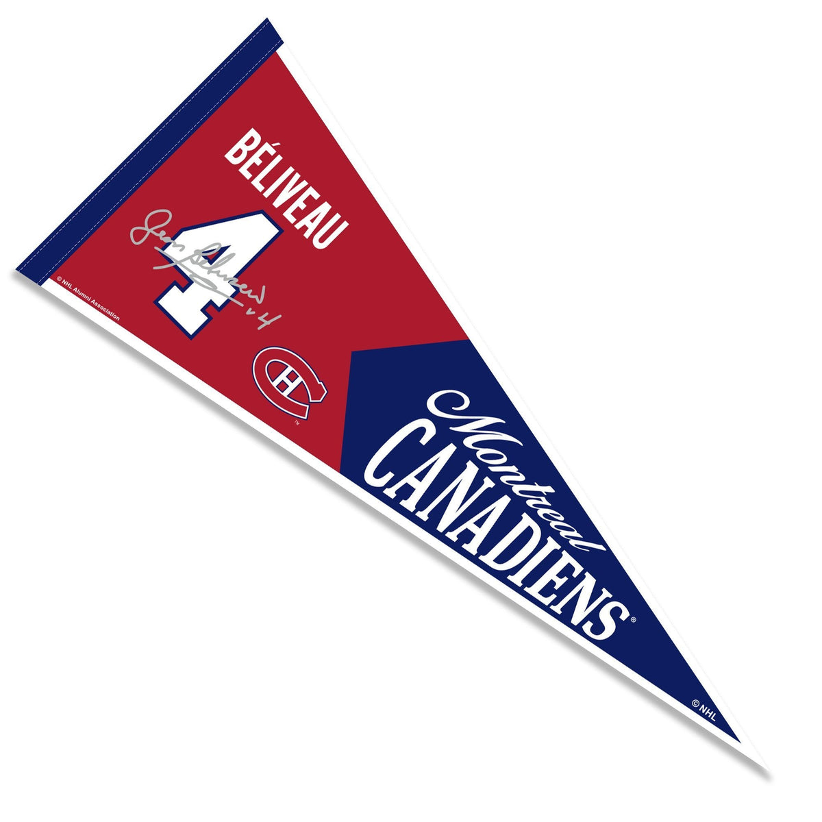 Jean Beliveau Montreal Canadiens NHL 12"x30'' Alumni Player Pennant product image 1, provided for visual reference and