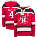 Jean Beliveau Montreal Canadiens NHL 47 Brand Men Red Alumni Heavyweight Lacer Hoodie product image 1, provided for visual