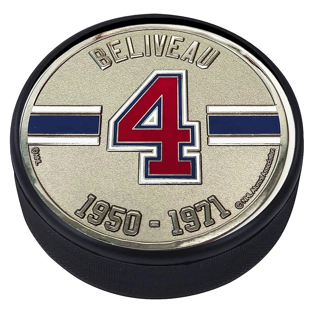 Jean Beliveau Montreal Canadiens NHL Alumni Player Medallion Hockey Puck product image 1, provided for visual reference and