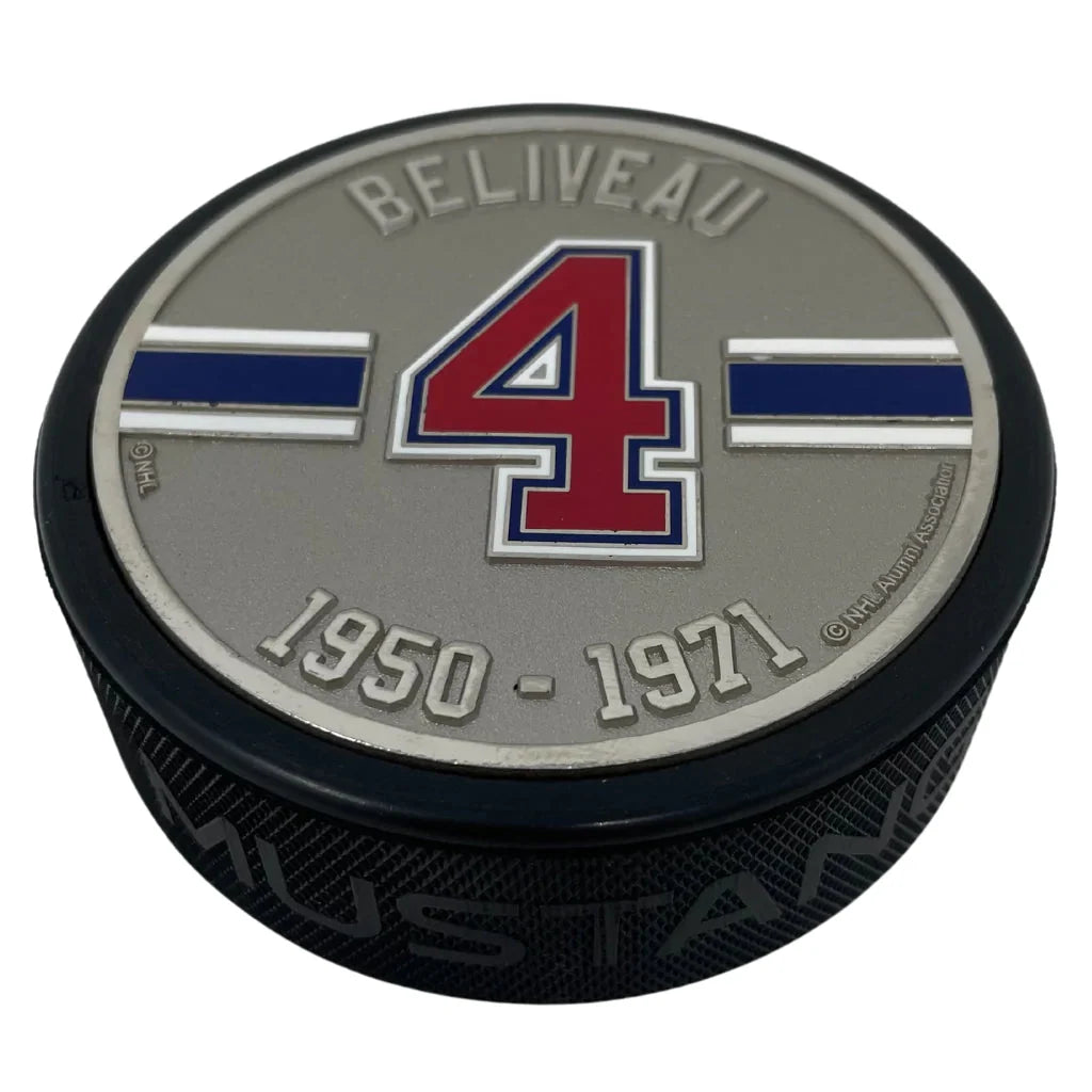 Jean Beliveau Montreal Canadiens NHL Alumni Player Medallion Hockey Puck product image 3, provided for visual reference and