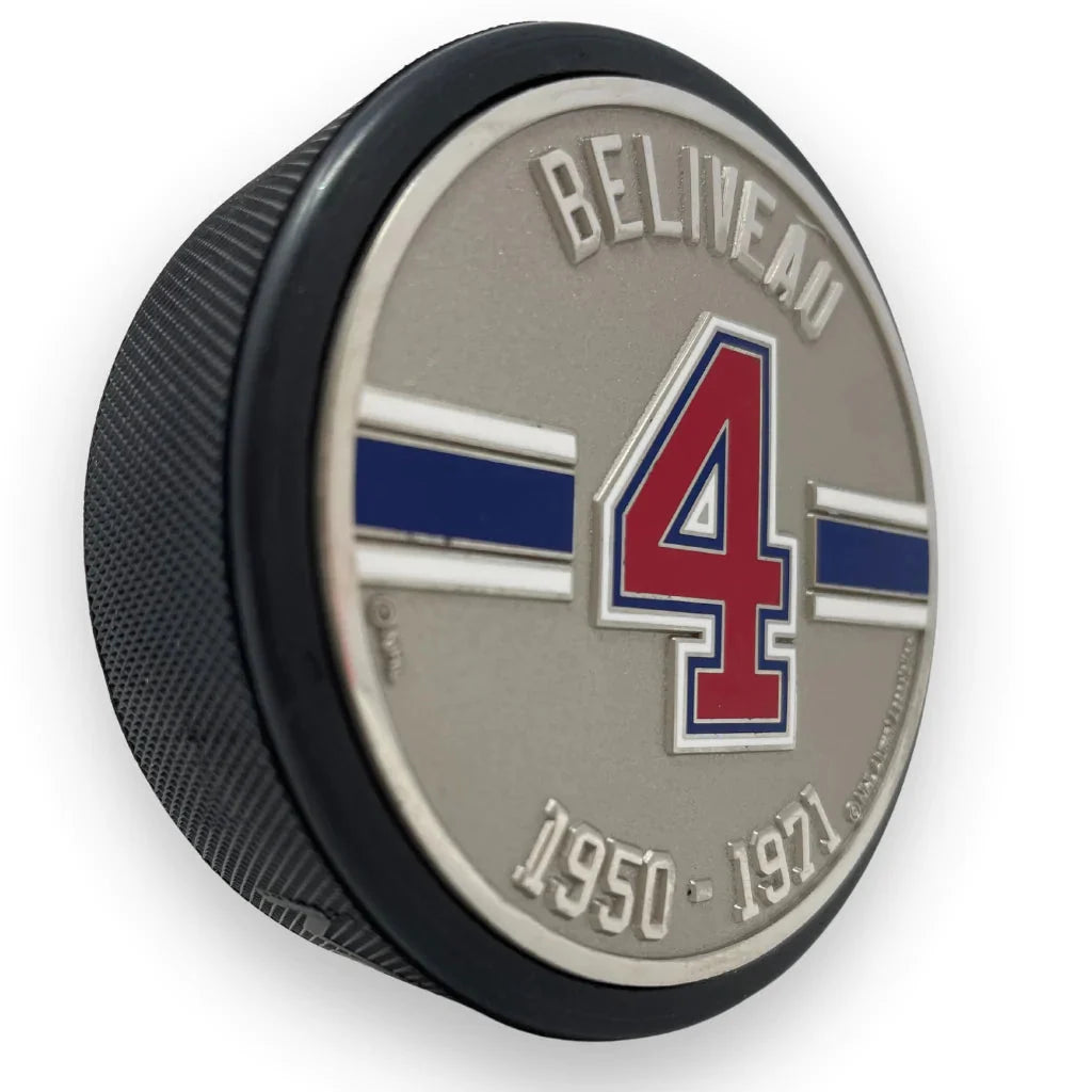 Jean Beliveau Montreal Canadiens NHL Alumni Player Medallion Hockey Puck product image 2, provided for visual reference and