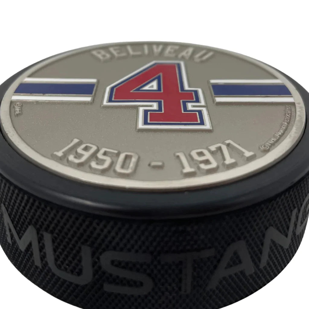 Jean Beliveau Montreal Canadiens NHL Alumni Player Medallion Hockey Puck product image 4, provided for visual reference and
