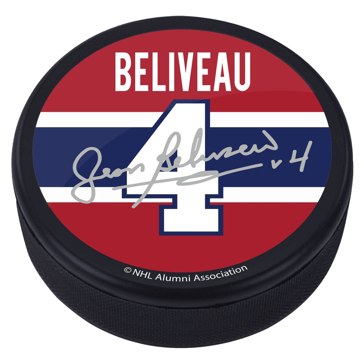 Jean Beliveau Montreal Canadiens NHL Alumni Replica Signature Souvenir Hockey Puck product image 1, provided for visual