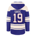 Joe Sakic Quebec Nordiques NHL 47 Brand Men Alumni Royal Blue Heavyweight Lacer Hoodie product image 1, provided for visual