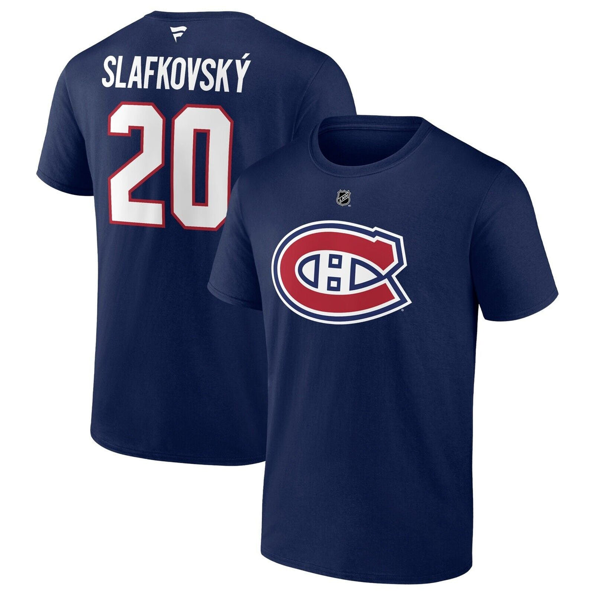 Juraj Slafkovský Montreal Canadiens NHL Fanatics Branded Men Navy Authentic T-Shirt product image 3, provided for visual