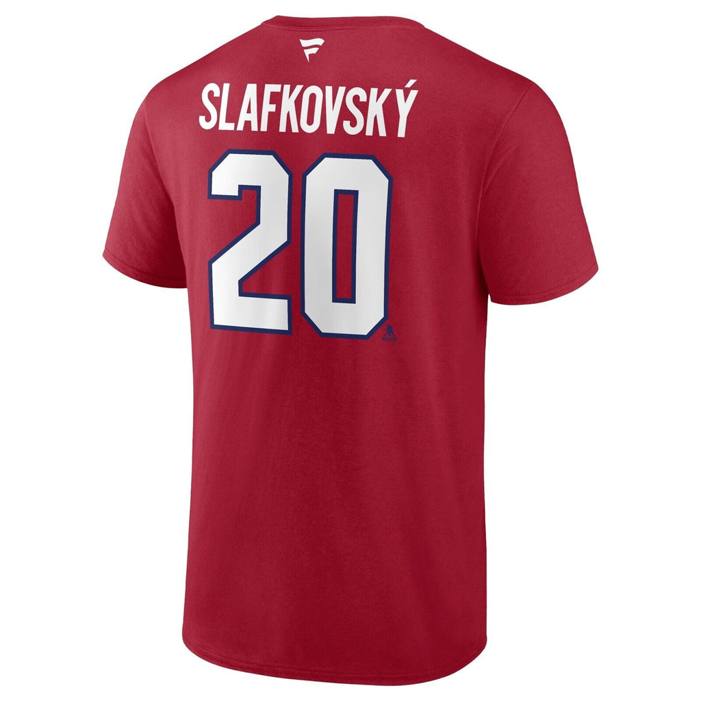 Juraj Slafkovský Montreal Canadiens NHL Fanatics Branded Men Red Authentic T-Shirt product image 1, provided for visual