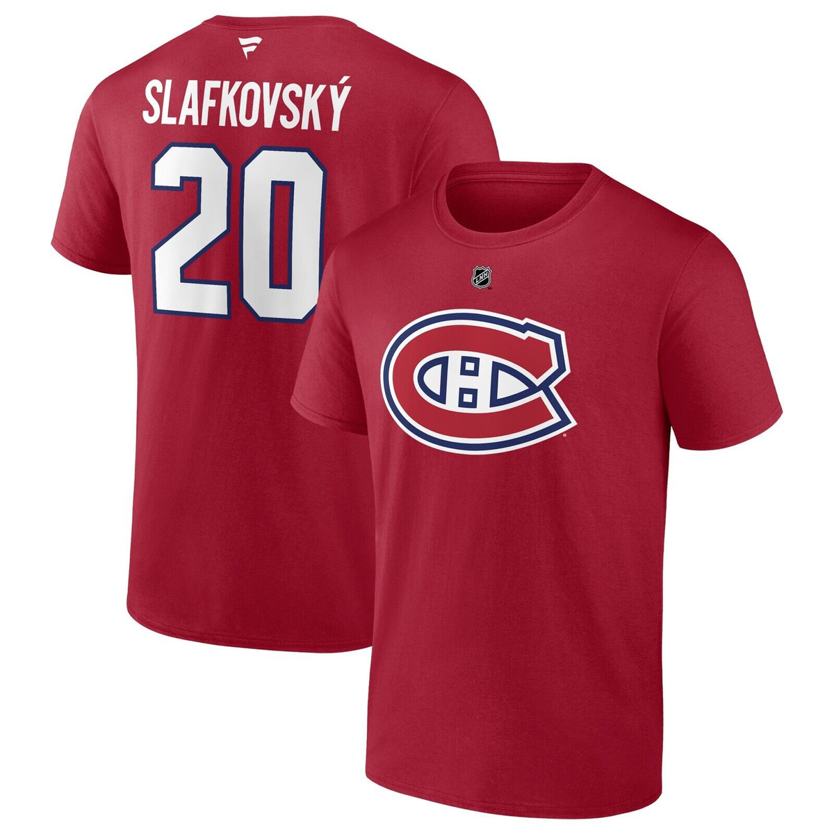 Juraj Slafkovský Montreal Canadiens NHL Fanatics Branded Men Red Authentic T-Shirt product image 3, provided for visual