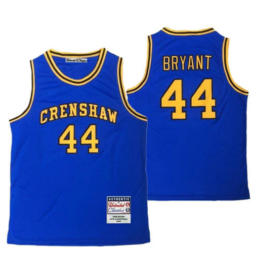 Lakers Kobe Bryant 44 Basketball Crenshaw High School College Basketball Jersey Blue | Stitched Jersey RTJS 3538 product
