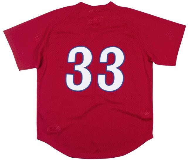 Larry Walker Montreal Expos MLB Mitchell & Ness Men Red Authentic BP Jersey product image 2, provided for visual reference
