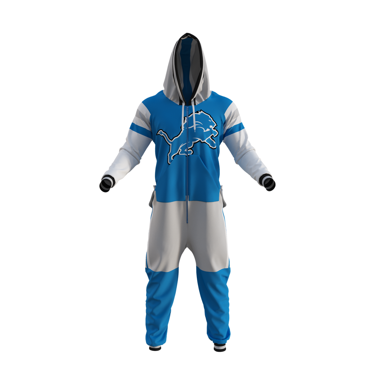 Detroit Lions NFL Hockey Sockey Men Blue Team Uniform Onesie product image 1, provided for visual reference and product
