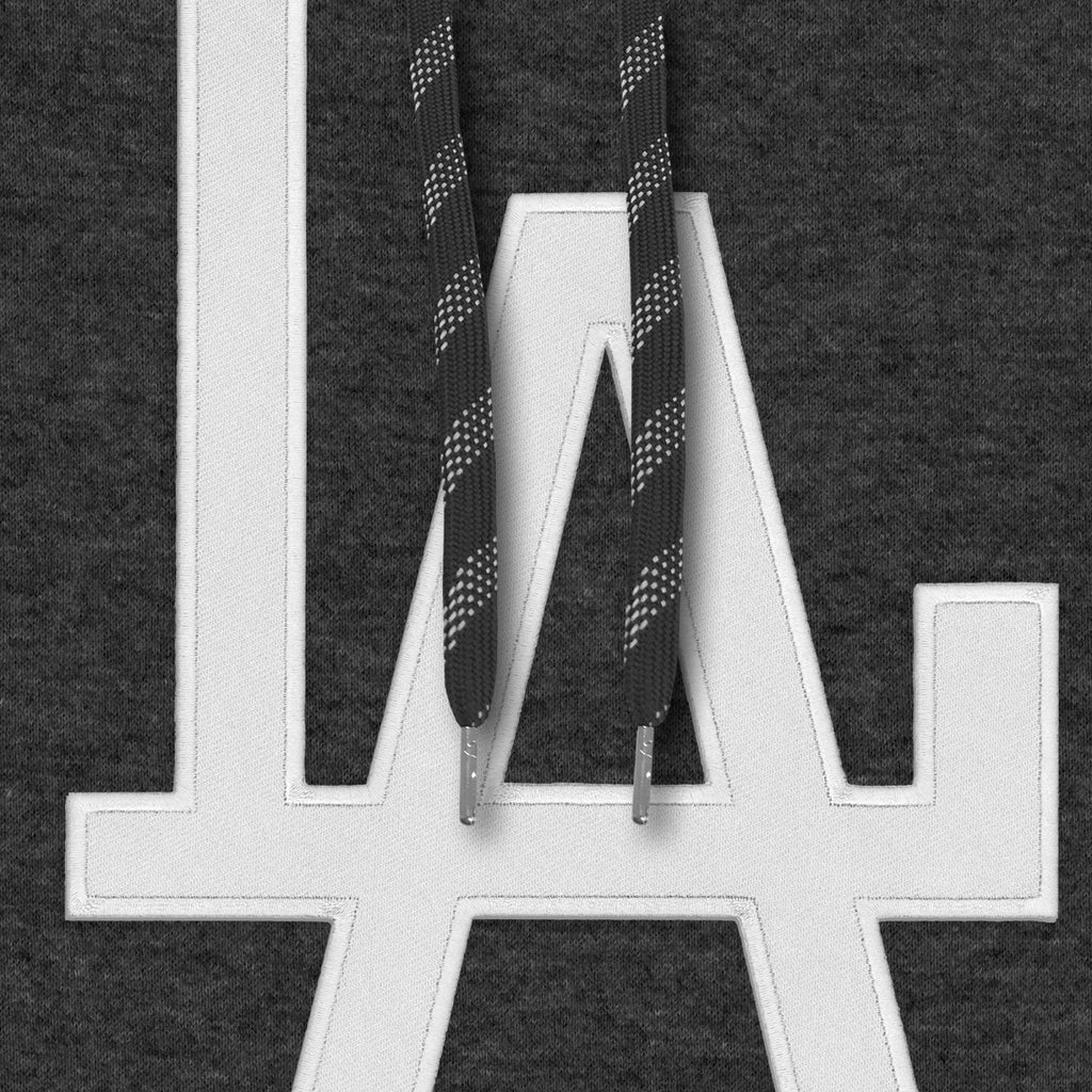 Los Angeles Dodgers MLB Bulletin Men Charcoal Express Twill Logo Hoodie product image 3, provided for visual reference and