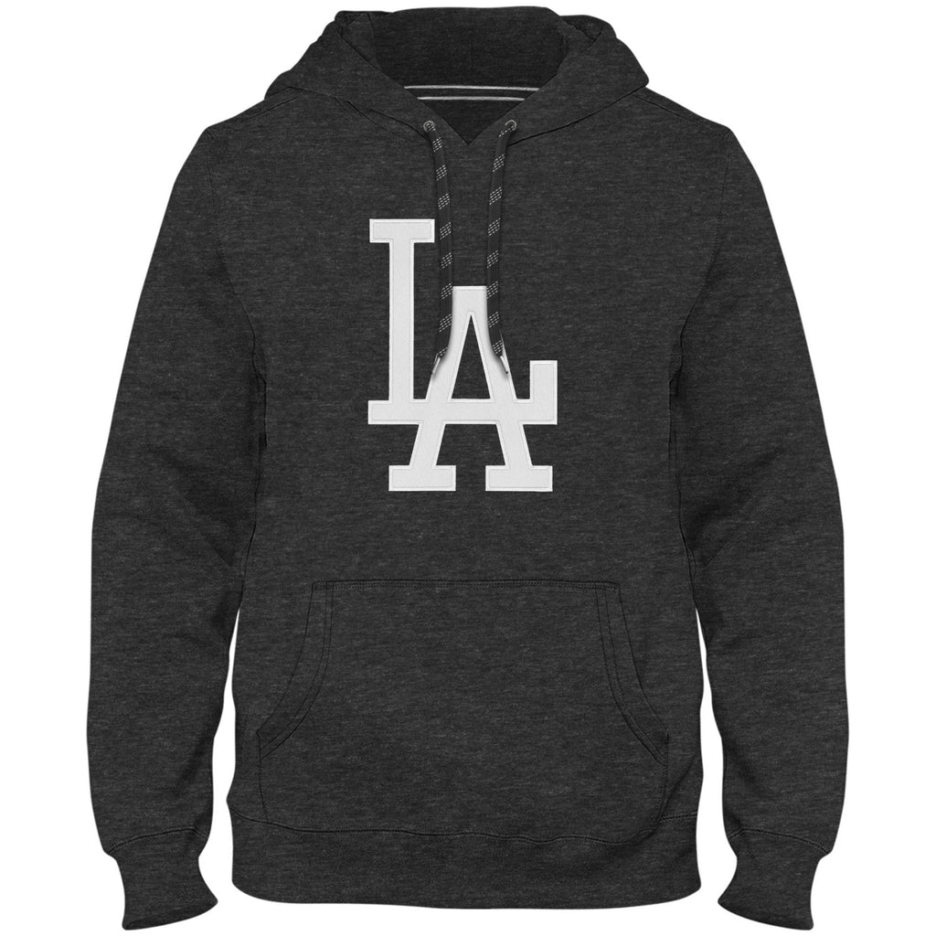 Los Angeles Dodgers MLB Bulletin Men Charcoal Express Twill Logo Hoodie product image 1, provided for visual reference and