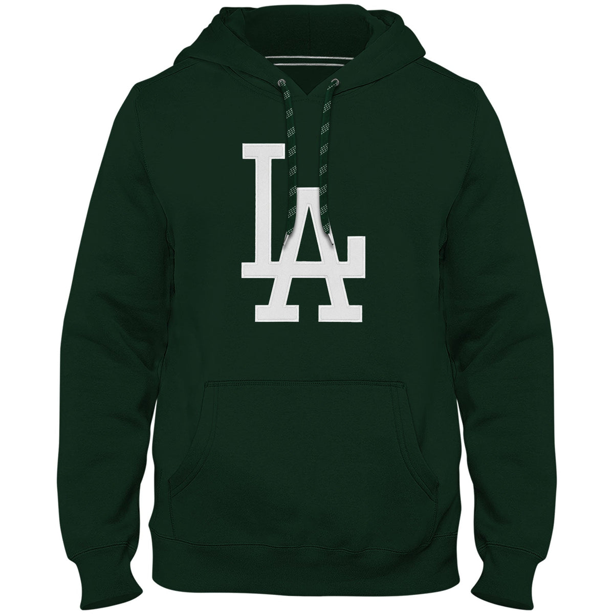 Los Angeles Dodgers MLB Bulletin Men Forest Green Express Twill Logo Hoodie product image 1, provided for visual reference