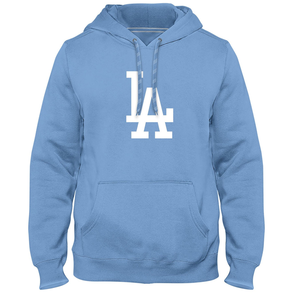 Los Angeles Dodgers MLB Bulletin Men Light Blue Express Twill Logo Hoodie product image 1, provided for visual reference and