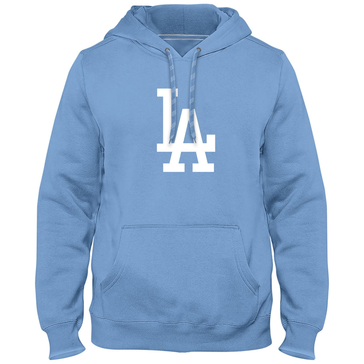 Los Angeles Dodgers MLB Bulletin Men Light Blue Express Twill Logo Hoodie product image 1, provided for visual reference and