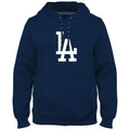 Los Angeles Dodgers MLB Bulletin Men Navy Express Twill Logo Hoodie product image 1, provided for visual reference and