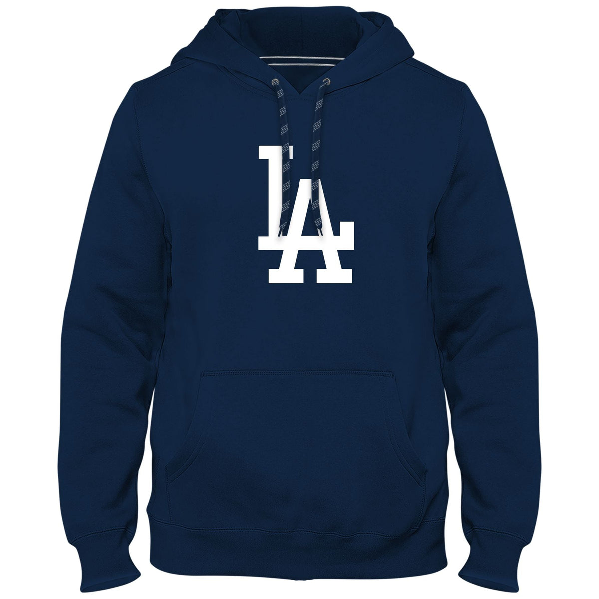Los Angeles Dodgers MLB Bulletin Men Navy Express Twill Logo Hoodie product image 1, provided for visual reference and