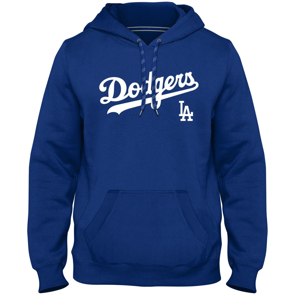 Los Angeles Dodgers MLB Bulletin Men Royal Blue Express Home Field Twill Logo Hoodie product image 1, provided for visual