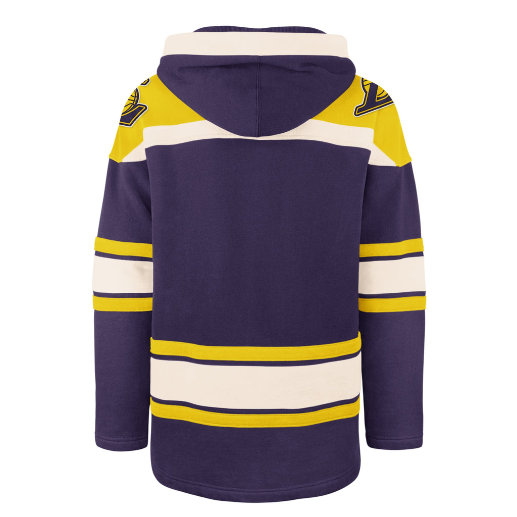 Los Angeles Lakers NBA 47 Brand Men Purple Heavyweight Lacer Hoodie product image 2, provided for visual reference and