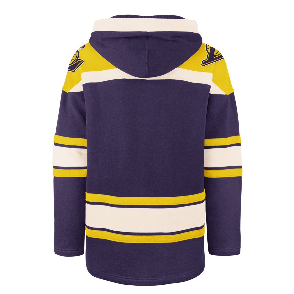 Los Angeles Lakers NBA 47 Brand Men Purple Heavyweight Lacer Hoodie product image 2, provided for visual reference and