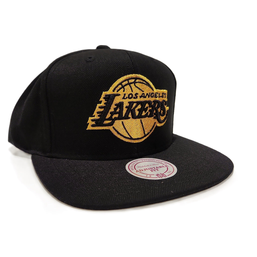 Los Angeles Lakers NBA Mitchell & Ness Men Black Gold Logo Snapback product image 1, provided for visual reference and