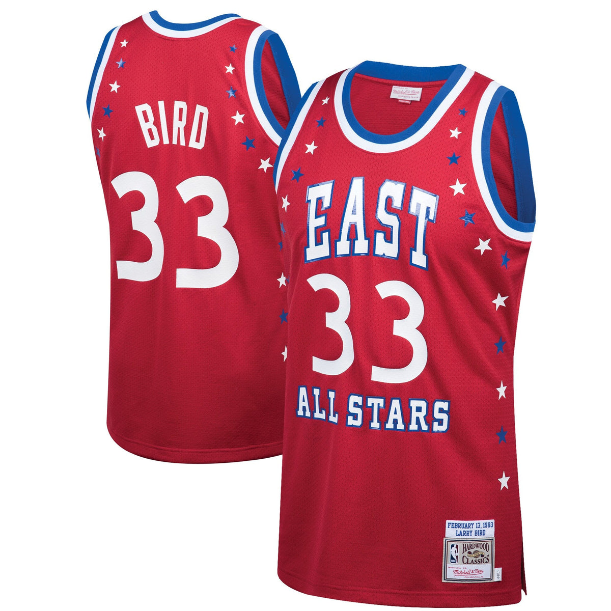 Larry Bird All Stars 1983 Red Hardwood Classics Swingman Basketball Jersey product image 1, provided for visual reference