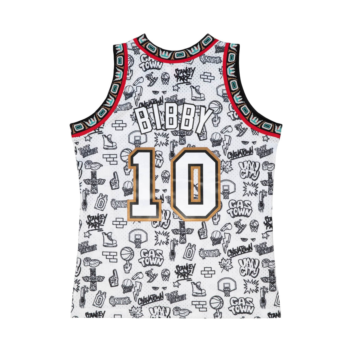 Mike Bibby Vancouver Grizzlies NBA Mitchell & Ness Men White Doodle 1998-99 Hardwood Classics Swingman Jersey product image
