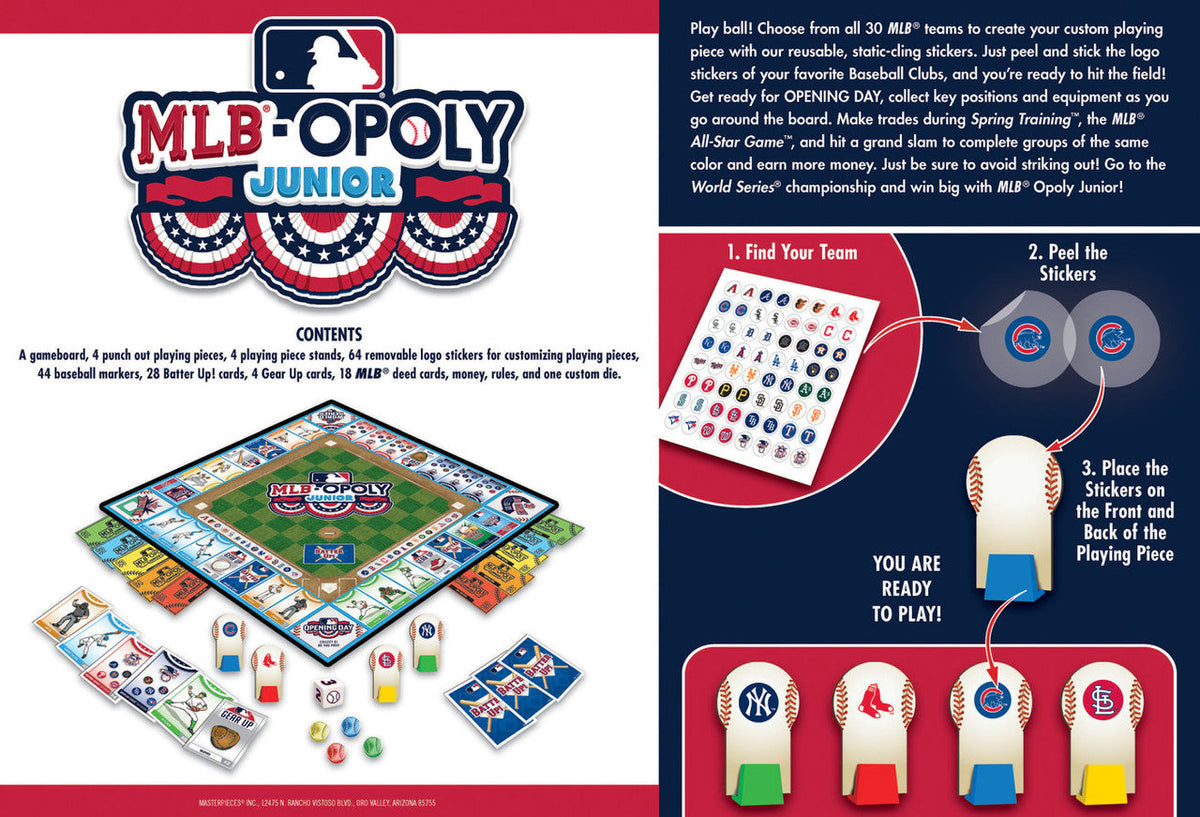MLB Masterpieces All Teams League Opoly Game product image 3, provided for visual reference and product detail review
