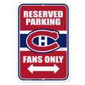 Montreal Canadiens NHL 10"x15" Reserved Parking Sign product image 1, provided for visual reference and product detail review