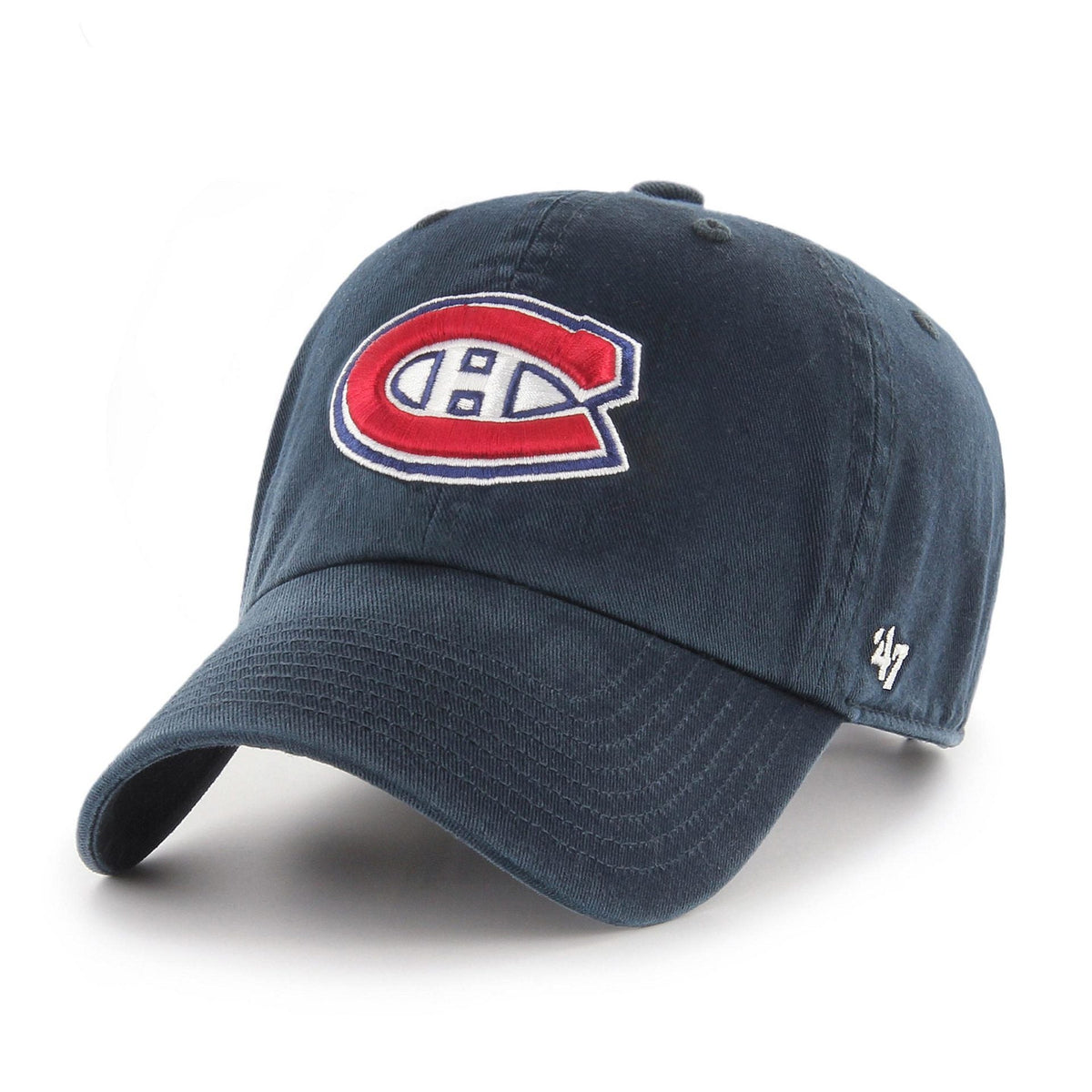 Montreal Canadiens NHL 47 Brand Men Navy Clean Up Adjustable Hat product image 1, provided for visual reference and product