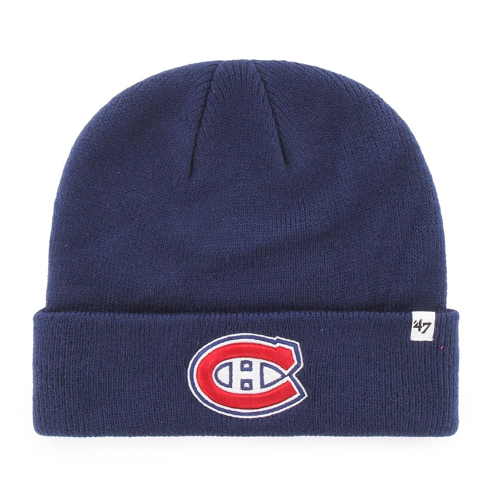 Montreal Canadiens NHL 47 Brand Men Navy Raised Cuff Knit Beanie product image 1, provided for visual reference and product