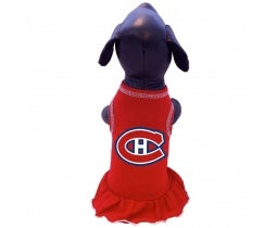 Montreal Canadiens NHL All Star Dogs Red Cheerleader Dog Dress product image 1, provided for visual reference and product