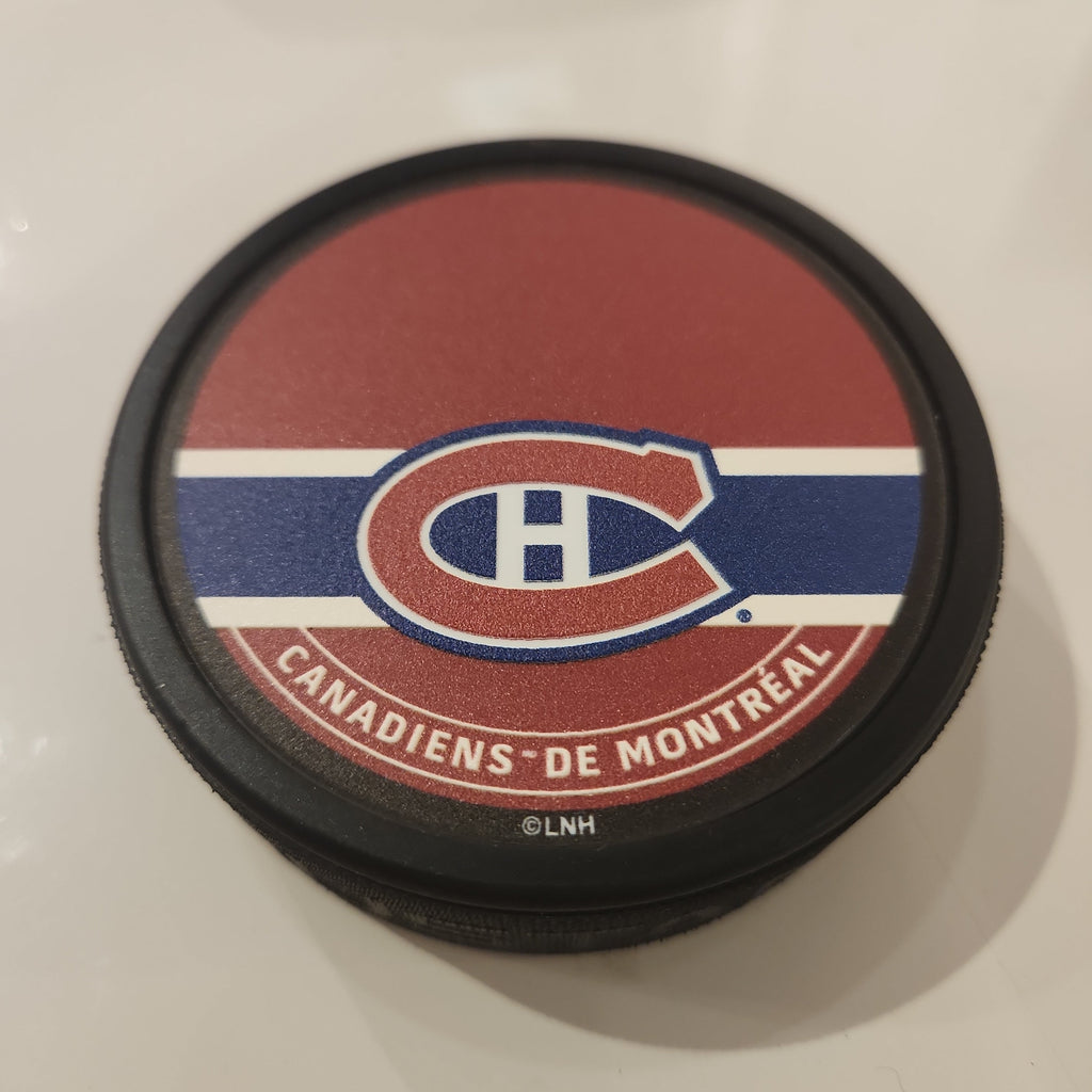 Montreal Canadiens NHL Autograph Textured Hockey Puck product image 2, provided for visual reference and product detail