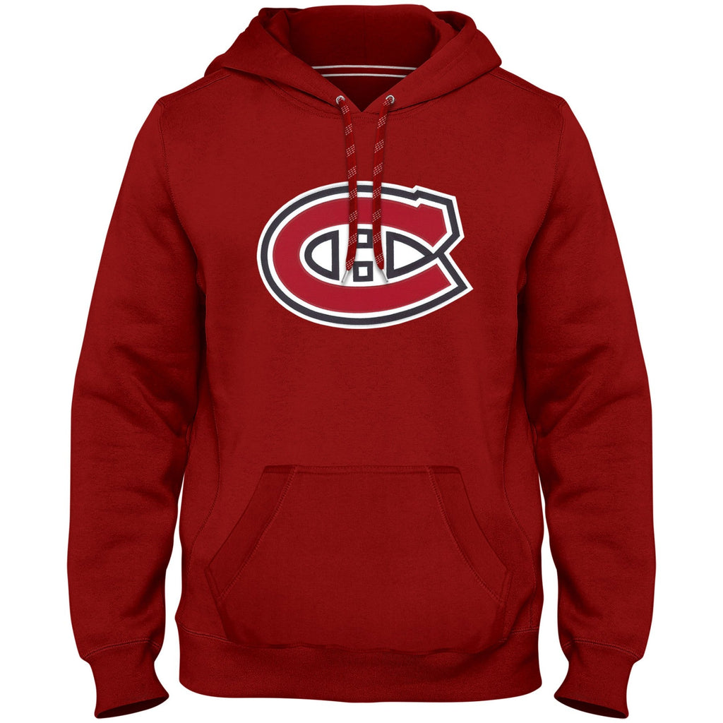 Montreal Canadiens NHL Bulletin Men Red Express Twill Logo Hoodie product image 1, provided for visual reference and product