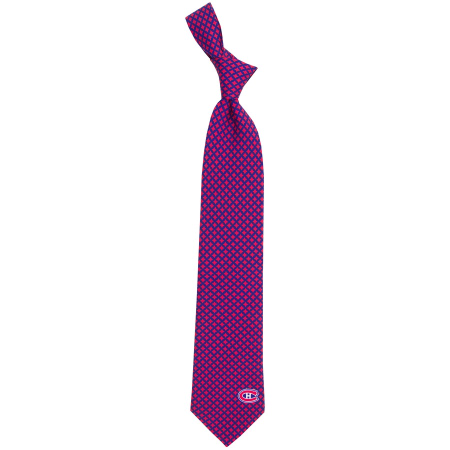 Montreal Canadiens NHL Eagles Wings Men Navy/Red Diamante Print Silk Tie product image 1, provided for visual reference and