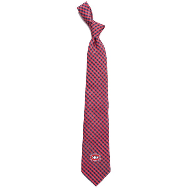Montreal Canadiens NHL Eagles Wings Men Red Gingham Tie product image 1, provided for visual reference and product detail