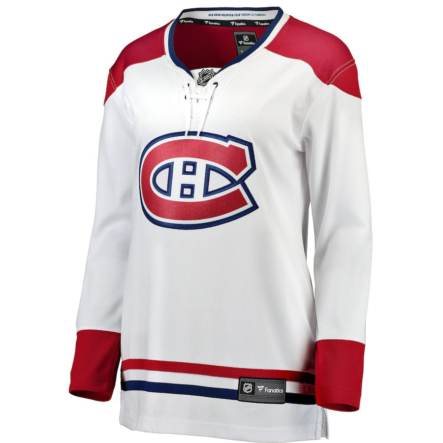 Montreal Canadiens NHL Fanatics Branded Women White Breakaway Jersey product image 1, provided for visual reference and