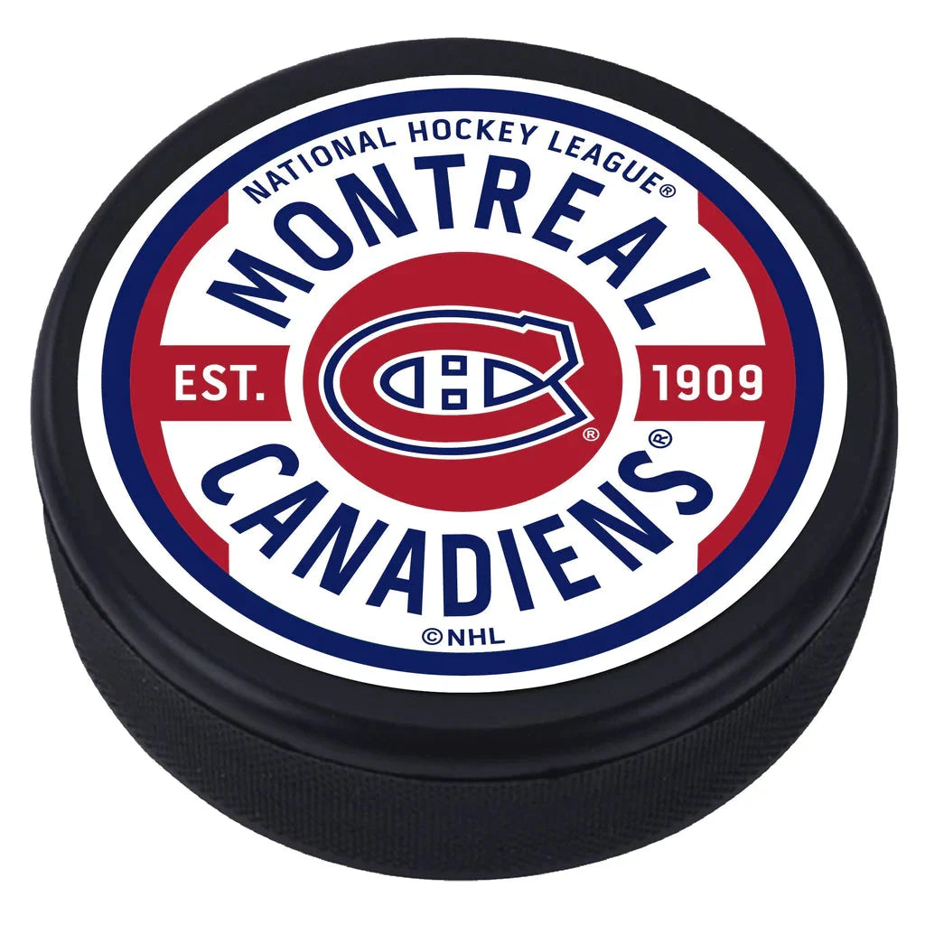 Montreal Canadiens NHL Gear Textured Hockey Puck product image 2, provided for visual reference and product detail review