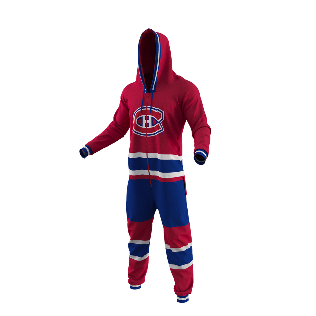 Montreal Canadiens NHL Hockey Sockey Men Red Team Uniform Onesie product image 1, provided for visual reference and product