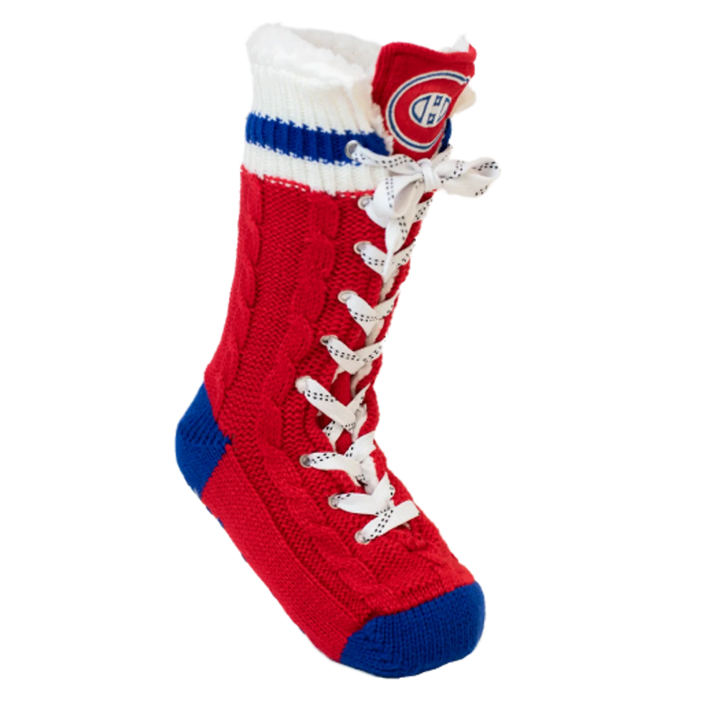Montreal Canadiens NHL Hockey Sockey Unisex Red Slipper Skates Socks product image 2, provided for visual reference and